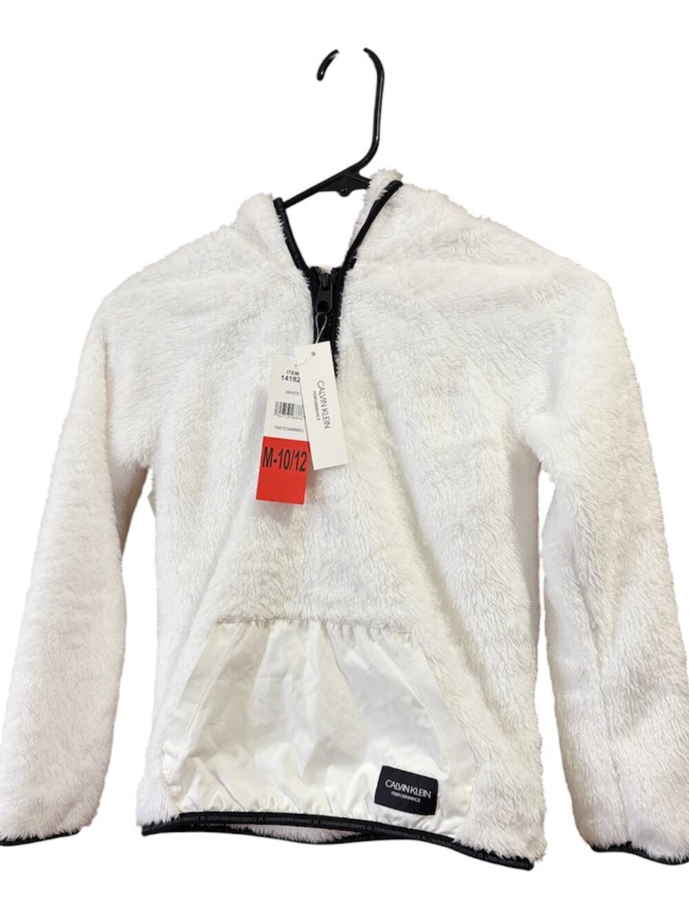 Youth Pullover Hoodie, Calvin Klein, M - 10/12, White,NWT